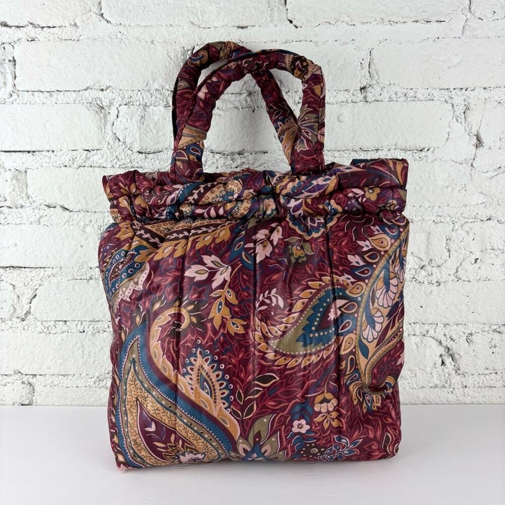 Vintage Tote Folks Floral Paisley Tote Purse